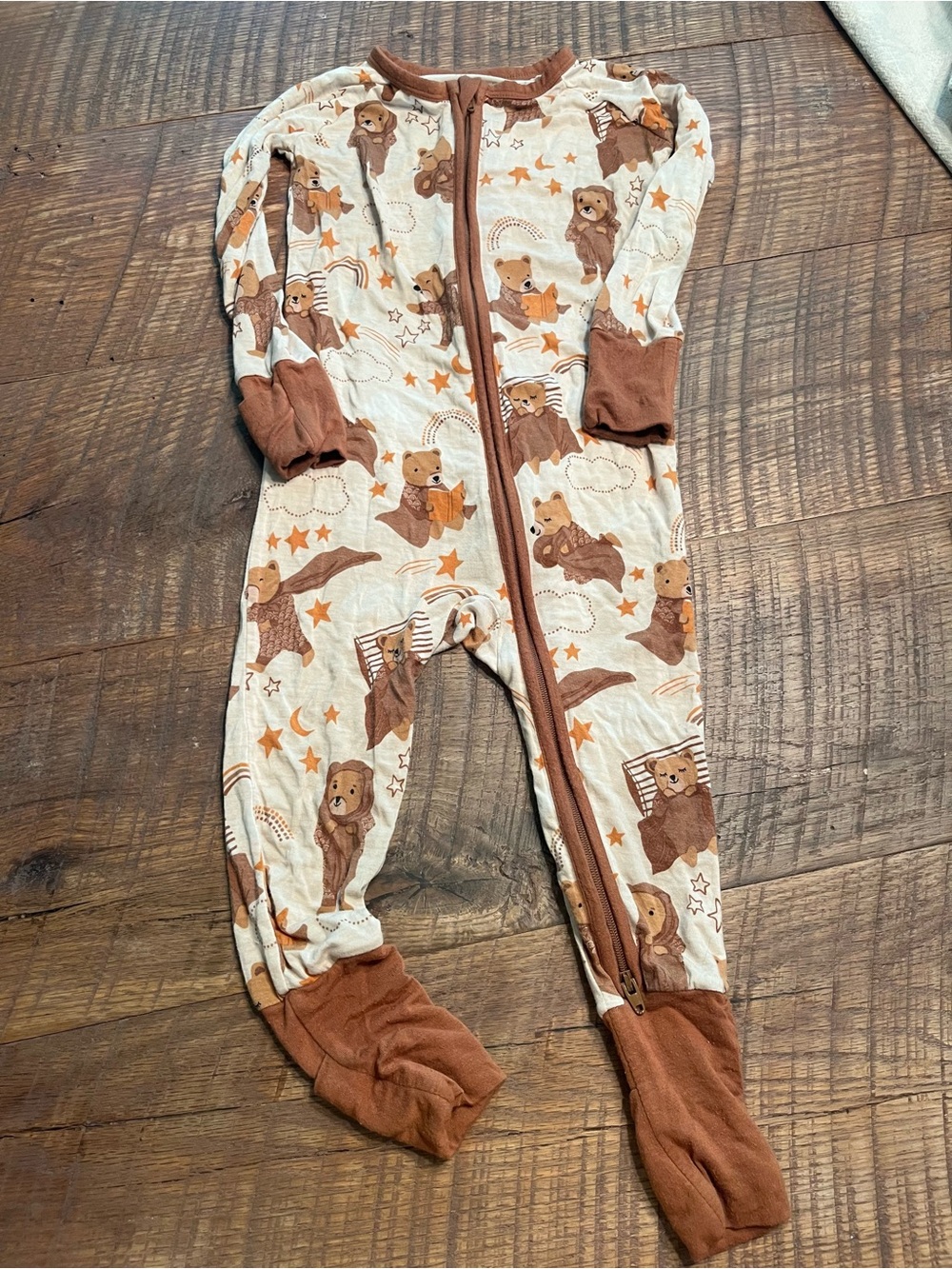 Little Sleepies Beary Sleepy Bear Print Footed One-Piece Pajamas